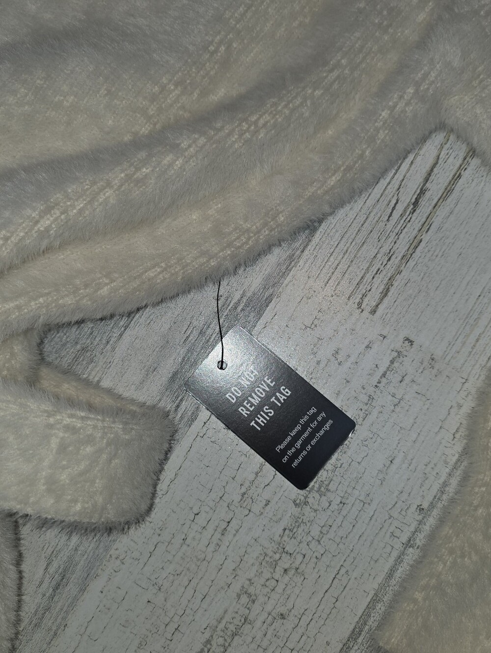 Express Fuzzy Eyelash Knit Sweater Dress Ivory Belted V-Neck Long Sleeve NWT L - Picture 8 of 12